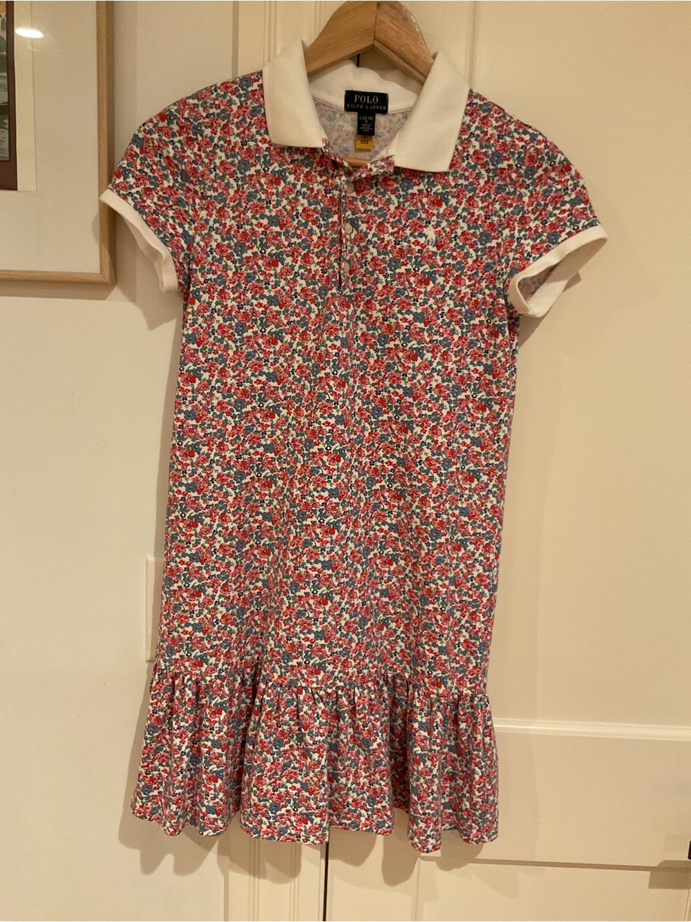 New girl’s Ralph Lauren Floral Polo Dress with White Collar size 12-14yr